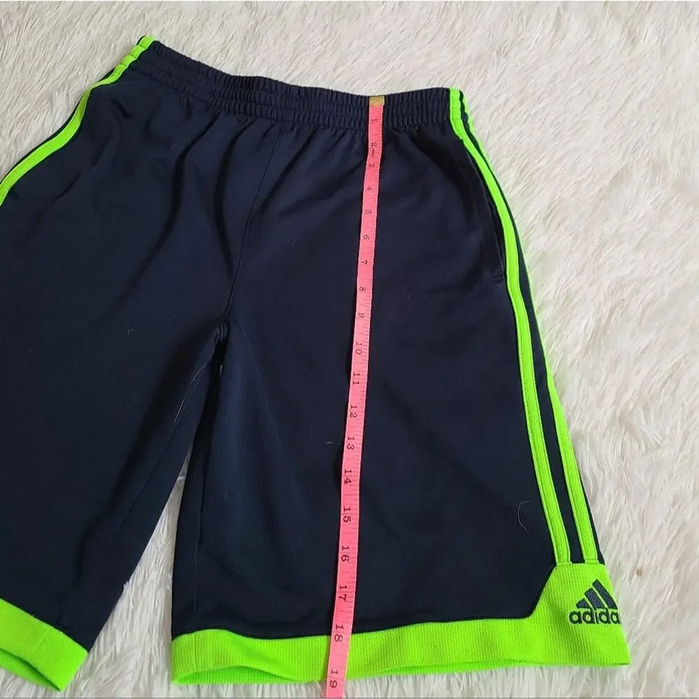 Adidas Navy Blue And‎ Green Athletic Shorts Boys Size XL